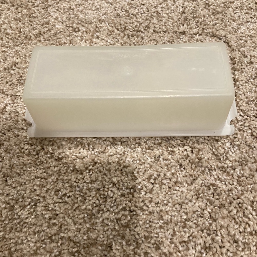 Vintage Tupperware white clear butter margarine rectangle keeper storage lid